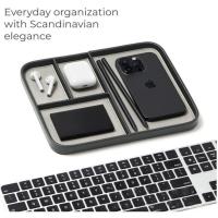 Bandeja de mesita de noche texturizada Litchi - C Organizador de llaves, teléfono y artículos pequeños (ideal para hombres) 30*20*3cm - details 0