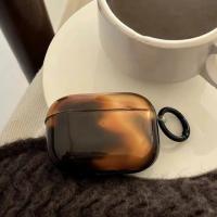 Funda para AirPods 4 semitransparente con estampado ondulado de mármol de color marrón oscuro retro ins, adecuada para Apple AirPods 2. - details 3