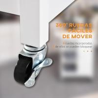 Carrito de Cocina Carro Auxiliar con Ruedas 1 Cajón 1 Armario 3 Estantes Abiertos de Almacenamiento para Comedor 66x39,5x86,5 cm Blanco - details 3