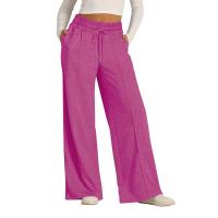 Pantalones deportivos de pierna ancha y cintura alta para mujer, pantalones de yoga casuales, jogger de cintura baja, estilo casual, algodón, hasta el tobillo - details 12
