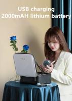 Bolsa de maquillaje LED inteligente con espejo y compartimentos para mujer, estuche de cosméticos de viaje de cuero PU resistente al agua, novedad - details 5
