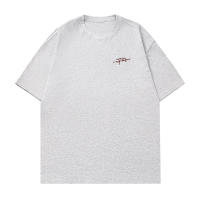 Camiseta de manga corta de algodón vintage hombre 25 verano estampado de letras americanas media manga marca de moda holgada pareja camiseta - details 1
