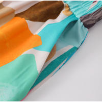 Conjunto de camisa y pantalones con estampado informal para mujer, Top holgado con cuello vuelto y botella única - details 11
