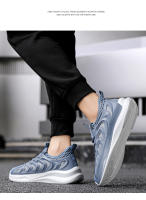 Primavera otoño nuevo Flyknit transpirable y cómodo Fondo suave versátil correr deportes zapatos casuales de hombre - details 10