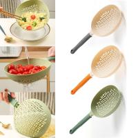 Colador grande de silicona para cocina, utensilios de filtro resistentes a altas temperaturas, mango largo, colador de Pasta, colador de drenaje, cuchara de drenaje - details 1