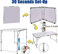 Mesa de Traste Plegable de Aluminio Longitud de 4 pies Ajustable para Acampar, Picnic, Trabajo al Aire Libre - details 1