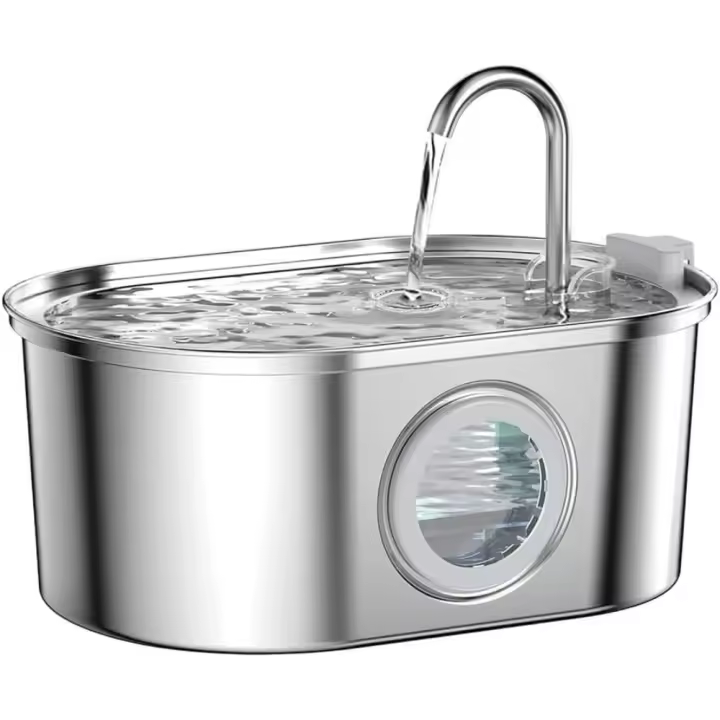 Grifo de Agua para Mascotas de Acero Inoxidable 3.2L/108oz Dispensador de Agua para Perros y Gatos - 1