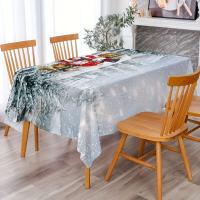 Decoración de escritorio rectangular con patrón de muñeco de nieve, mantel impermeable, decoración para fiesta de Navidad - details 4