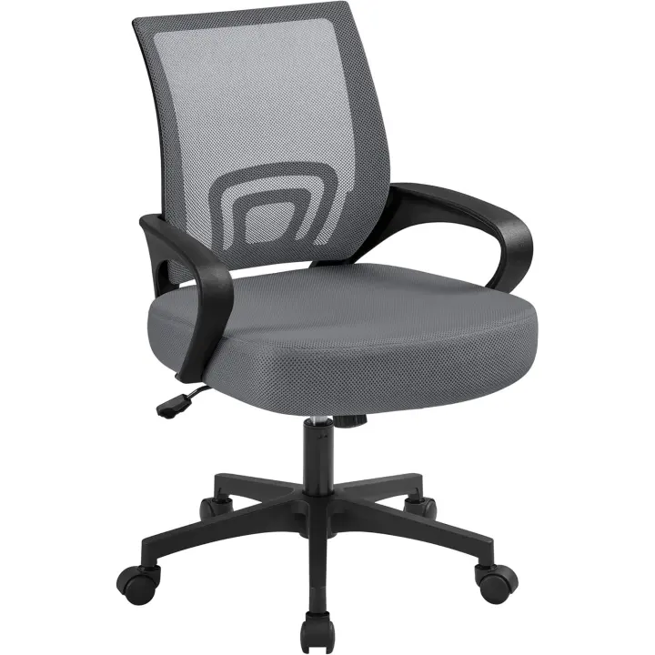 Silla de Escritorio Ergónómica Diseño de Malla con Soporte Lumbar Ajustable - 1