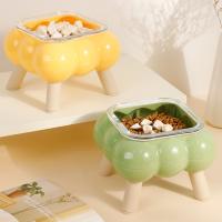Cuenco antideslizante para comida y agua para gatos, cuenco desmontable antivómitos para mascotas con soporte, estación de alimentación para perros antivuelco - details 2