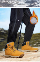 Botas de senderismo cálidas de invierno para hombre, zapatos de escalada al aire libre para clima frío, zapatos de Trekking antideslizantes, botas de nieve impermeables - details 10