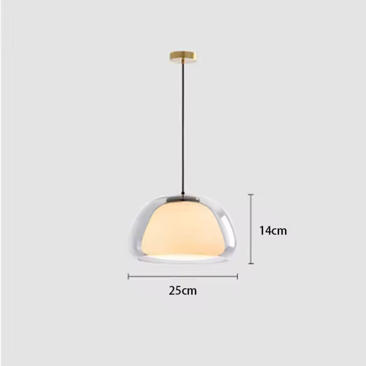 Luz Colgante de Gelatina Nórdica Dania Diseño Moderno de Vidrio Claro Ideal para Comedor - 1