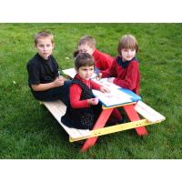 Asiento para niños fijado para Cuatro niños, como Conjunto de Estar con Mesa de Picnic o en el Casino, la Madera fsc, 90 x 85 x 45 cm, Colorido - details 6