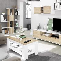 Mesa Centro con Revistero Elegante Acabado en Blanco Artik Medidas: 102 cm (Largo) x 43/54 cm (Alto) x 50 cm (Fondo) - details 21