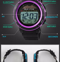 Reloj de Pulsera Deportivo al Aire Libre SKMEI para Hombres Correa de PU Solar Cronógrafo Alarma 5Bar Impermeable Digital Reloj Hombre 1096 con Material de Banda de Cuero Vegetal - details 13