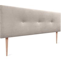Cabecero de Polipiel o Tela Acualine Liso con Botones y Patas Tapizado de Alta Gama Cabezal Lujo Cama Dormitorio Moderno Acolchado (Tela Beige, 145x105cm (Camas 120/135/140)) - details 0