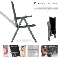 Sillas de Jardín Exteriores de Aluminio Con Ruedas, Respaldar Ajustable, Resistentes a la Intemperie, Transpirables, Fácil Limpieza - details 10