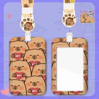 Nuevo Tarjetero de dibujos animados, tarjetero de plástico con cordón para tarjetas de visita de capibara, bonito - details 7