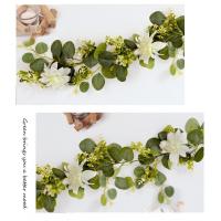 Flor de Dalia Artificial Multicolor, adorno de seda de vid, hojas de eucalipto realistas, accesorios de Gypsophila DIY - details 7