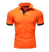 Polo de manga corta ajustado para hombre, camisa de cuello suave y sólido, trabajo, Golf, senderismo, informal, azul marino/blanco - details 18