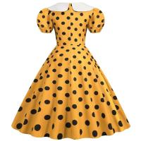 Elegante Vestido de Verano Manga Corta con Volantes Cuello Peter Pan Vintage A-e Midi Largo - details 29