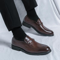 Zapatos formales de negocios para hombre, calzado de cuero PU de tacón bajo, estilo británico, hebilla de Metal a la moda - details 22