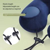 Almohada de viaje inflable en forma de U creativa, cojín de soporte para el cuello suave con presión manual, con bolsa de almacenamiento, almohadilla portátil para reposacabezas de coche - details 10