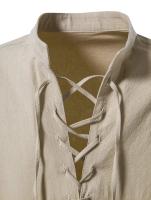 Nueva blusa informal para hombre, Tops de lino y algodón, camiseta de manga larga, camisas de Yoga Vintage con tapeta inclinada para primavera y otoño - details 10