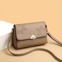 Bolso bandolera vintage con estampado floral para mujer, con detalles de hardware, ligero con correa extraíble, cierre de cremallera, forro de poliéster, diseño de color sólido para uso diario - details 6