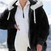 Chaqueta de lana cálida y holgada para mujer, talla grande, nueva, con capucha - details 6