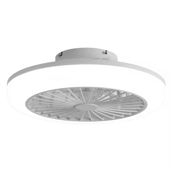 Ventilador de Techo Moderno de Baja Perfil con Luz y Control Remoto 18 Pulgadas, Sin Hélices, Montaje Enchufable para Dormitorio Cocina Comedor - 1