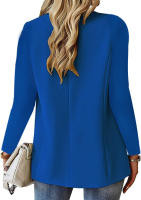 Chaqueta de traje pequeña de manga larga para mujer, Color sólido, otoño - details 11