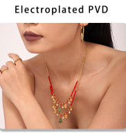 Collar de Perlas de joyería Árbol de Navidad Rojo granate de Maple inoxidable collar Colgante de Mujer encantadora collar adecuado para eventos festivos - details 6