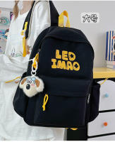 Mochila coreana simple de color sólido con alfabeto para estudiantes, mochila ligera de gran capacidad para viajes, mochila informal versátil - details 31