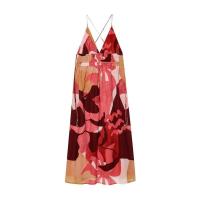 Vestidos Largos Holgados con Tirantes y Cuello en V, Estilo Vacacional con Estampado para Mujer, Novedades Verano 2025 - details 1