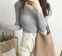 Suéter Sexy ajustado con cuello en V para mujer Manga larga de punto con parte inferior suave - details 30