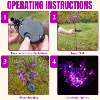 Luces de Flores de Jardín Solar Decoración de Luz de Camino Impermeable Brillo de 100 Lúmenes - details 3