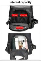 Mochila antirrobo de tela Oxford impermeable para mujer, bolso de hombro escolar de nailon ligero para viaje, a la moda - details 13