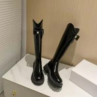 Botas De Suela Gruesa ajustadas para Mujer, Nuevo Diseño Sentido Niño, Arco, Botas De Caballero Alto, 2024 - details 5