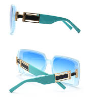Toyear-gafas de sol cuadradas de diseñador de marca de lujo para mujer y hombre, gafas de sol Vintage con montura grande, gafas de viaje para conducir, tonos ins, UV400 - details 10