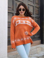 Suéter de punto de Navidad para mujer, suéter Vintage, alce de copo de nieve, prendas de punto sueltas, Tops nuevos, Otoño e Invierno - details 1