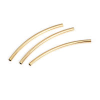 20 piezas, 25MM, 30MM, 35MM, 18K, Color dorado, latón, pulseras arqueadas lisas, tubo, suministros para fabricación de joyas, accesorios Diy - details 20
