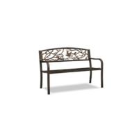 Banco de jardín al aire libre de 2-3 plazas con reposabrazos y respaldo decorativo para terraza, balcón, patio, asiento de parque vintage blanco - details 13