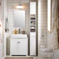 Mueble de Baño de Alto Estante Estanterías con 2 Puertas y Cajón Blanco Tamaño 20x20x180cm - details 81