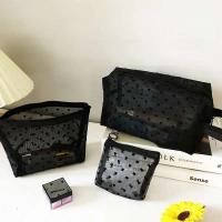 Bolsa con cierre de malla de nailon para cosméticos, organizador de artículos de tocador en forma de corazón, bolsas de maquillaje, multifuncional, lápiz labial, monedero - details 6