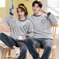 Conjunto de pijama de felpa de franela cálida para hombre y mujer, ropa de dormir de manga larga con cuello redondo, dibujos animados dulces, 32 estilos, Invierno - details 6