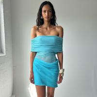 Vestido corto con volantes, entallado, con escote en V, estilo sexy, con fajín de red y patchwork, nuevo estilo de verano 2025 para mujer - details 4
