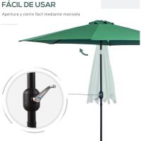 Parasol de Jardín con Manivela Ø295x250 cm Inclinable y Desmontable de Metal para Balcón, Piscina, Patio - details 47