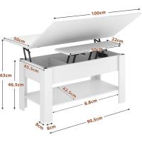 Mesa de Almacenamiento Oculto Regulable en Altura 3 en 1 Multifunción Diseño Blanco - details 6