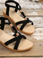 Sandalias de mujer 2025 Verano Nuevo Estilo Coreano Sandalias de Mujer con Punta Abierta y Perlas Bohemias - details 2